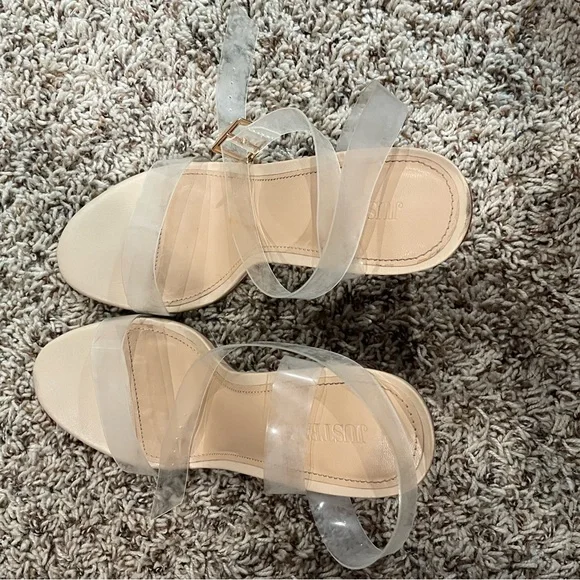 JustFab Shoes Just Fab Clear Heels Poshmark